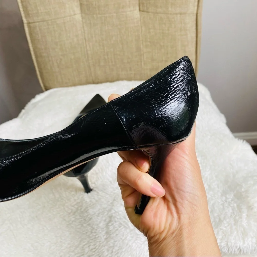 Butter shoes patent leather black 3” heels